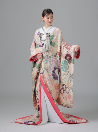 裂取菊花紋(白紫)/IU00604