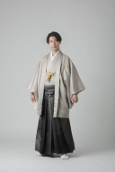 ベージュ×黒格子