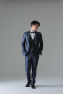 ネイビードット柄ベスト