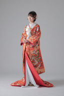 IU00228/鶴に四季花オレンジ