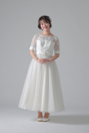 ５分袖Aラインアンクル丈ウエストリボン/WD06508