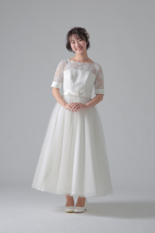 ５分袖Aラインアンクル丈ウエストリボン/WD06508