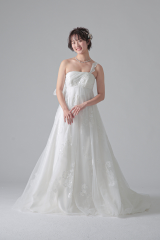 シルバースパンレース刺繍散りばめ/WD06507