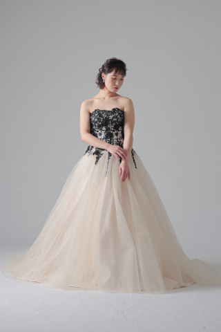 トップスケミカルレースバイカラー（アイボリー）ED04006