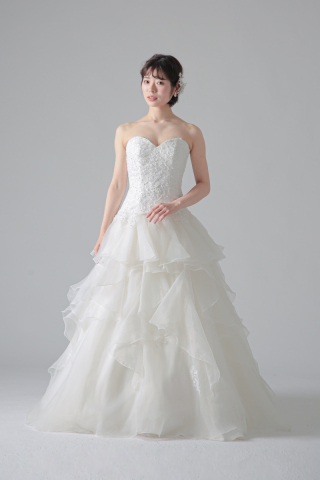 トップス刺繍ローウエストランダムフレア/62548