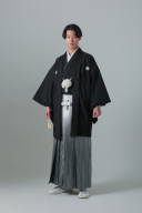 紋付袴　黒紋付×グラデーション袴