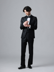 サテン黒襟/ブッラク