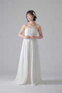 トップスギャザーホワイトビジュー切替/WD11016