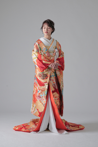 鴛鴦　水仙　花車　金雲文様/IU00494