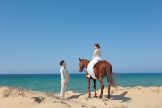 海岸で　乗馬プラン！
