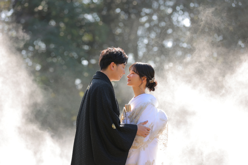 和装は大濠日本庭園で、洋装はハウススタジオで