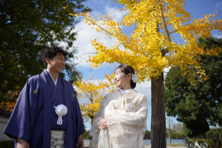 紅葉　大濠公園日本庭園ロケーション
