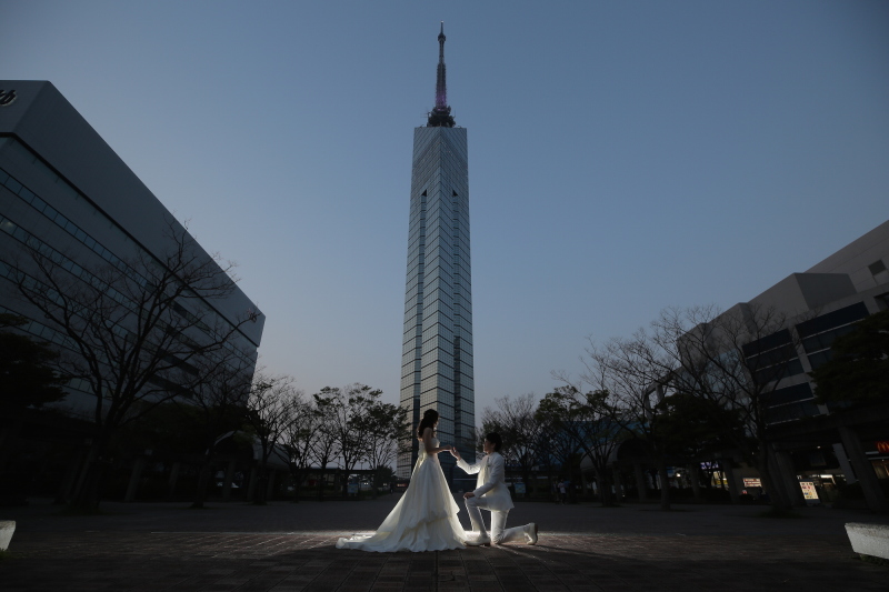 福岡タワーで夜景撮影