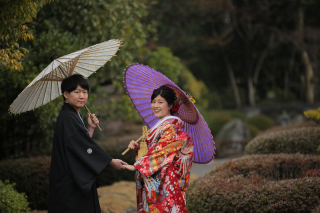 雨の日の大濠日本庭園