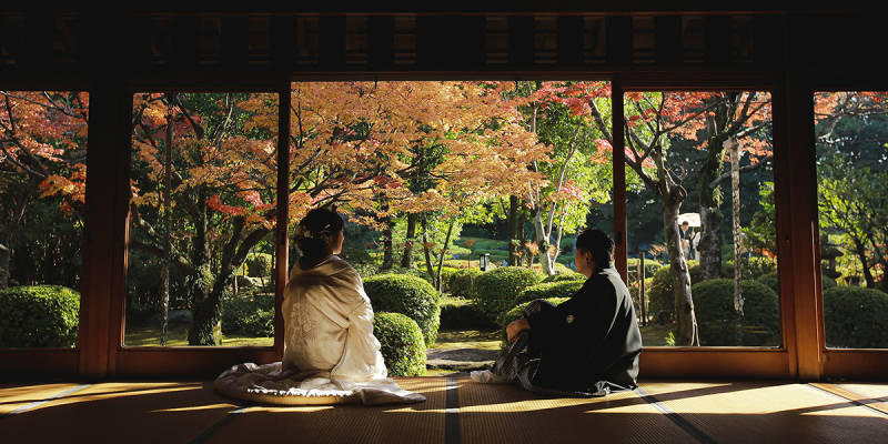 暖かい秋の日、紅葉がとても綺麗でした