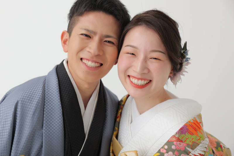 顔をくっつけて!