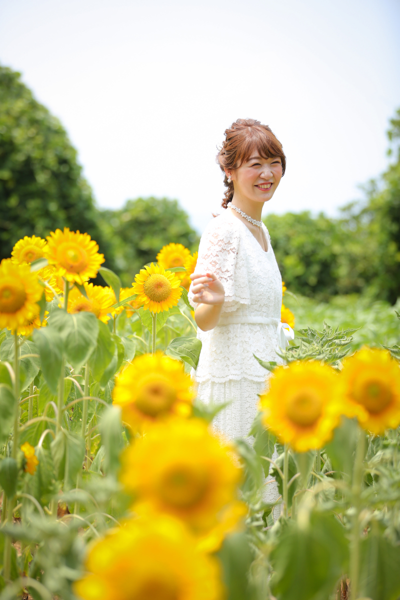 憧れのひまわり畑で笑顔がとまりません☆