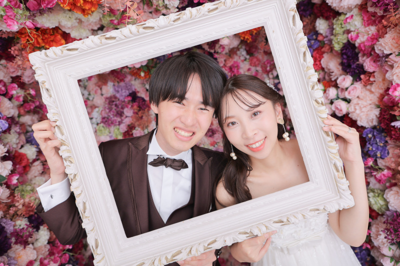 お花に囲まれて