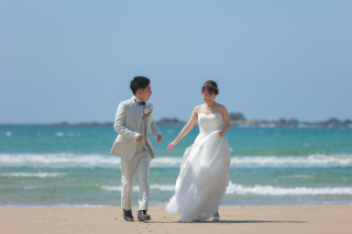 糸島と中洲の夕暮れ