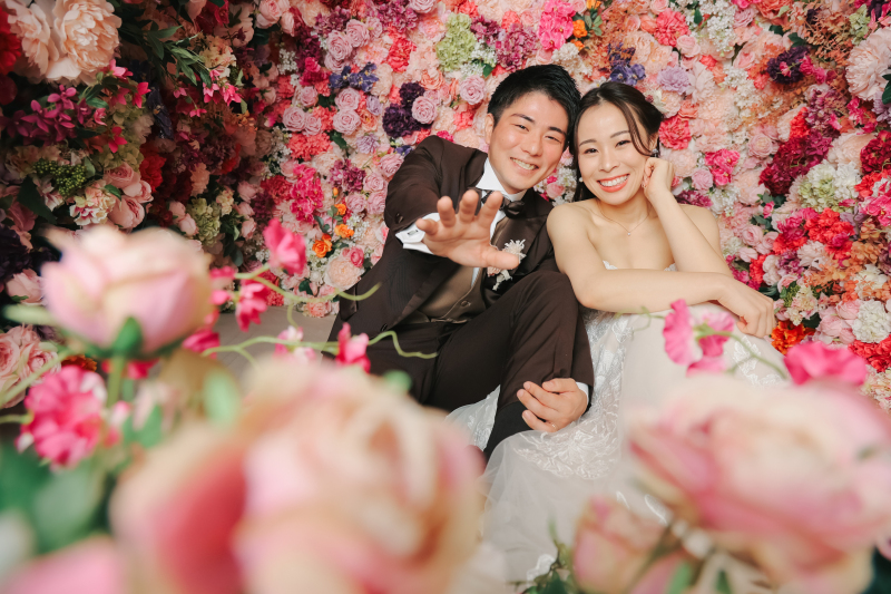 お花に囲まれて