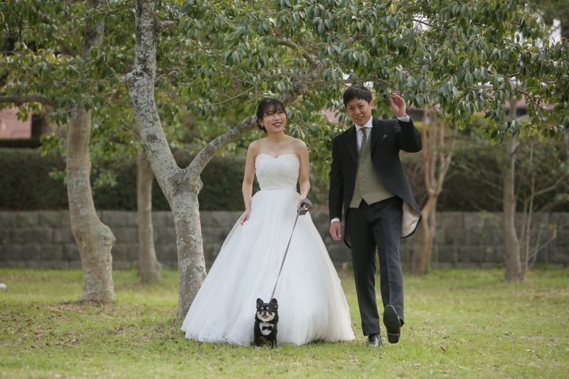 愛犬のロボくんもタキシードでドレスアップ!