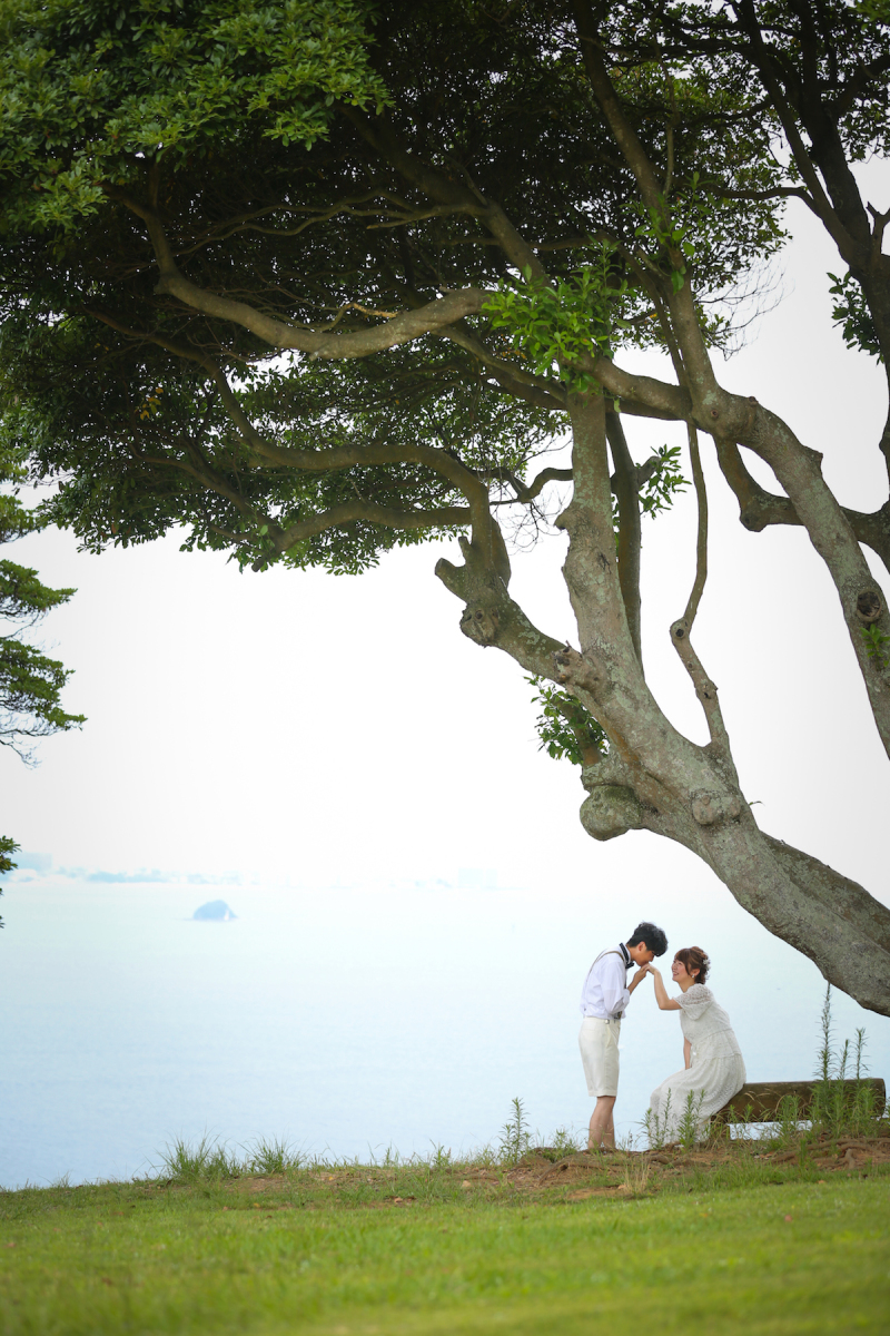 海を望む丘でロマンチックに・・・