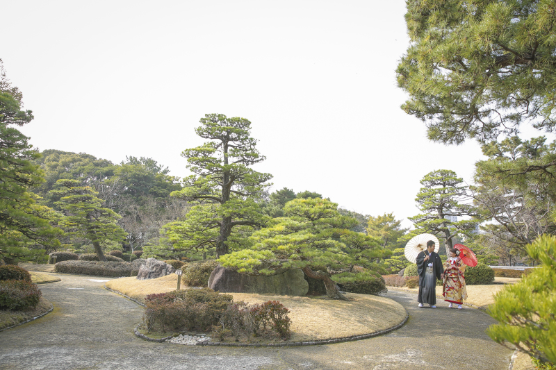 真冬の日本庭園