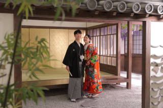 屋内庭園スタジオで、和装撮影♪