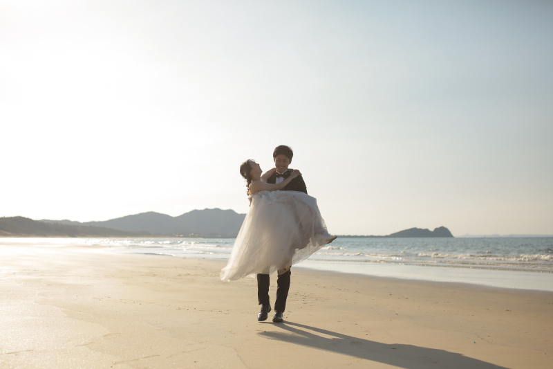 お姫様抱っこ!お二人のご希望が叶った瞬間です。