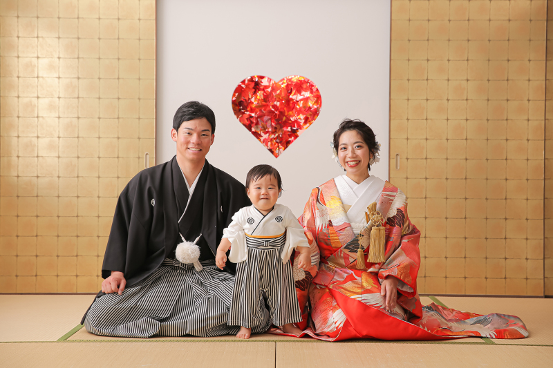 お子様とご一緒に和装の王道カット
