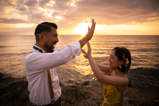 夕日のショット！