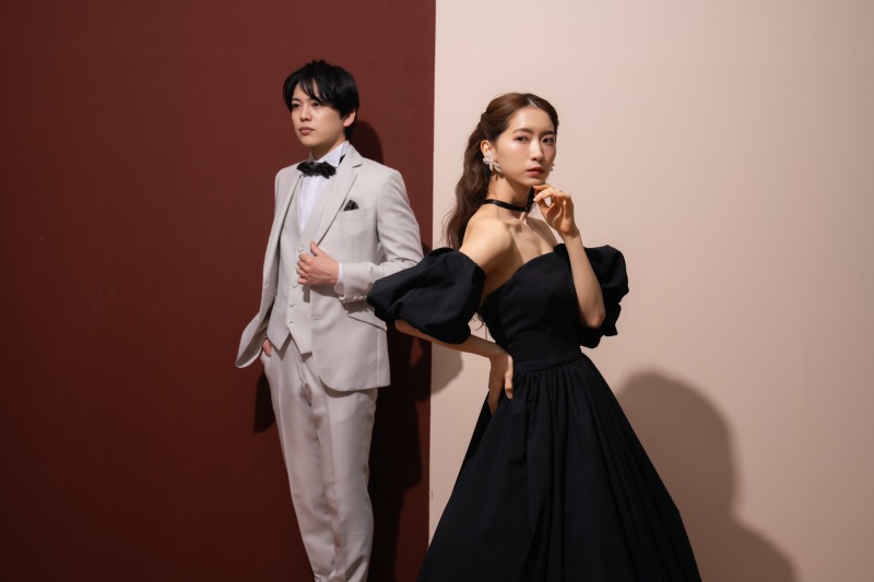 【洋装ハウススタジオ撮影】ドレス&タキシード+ヘアメイク+アクセサリー+ブーケ+靴◎写真データ150枚/美肌,小顔レタッチ込み