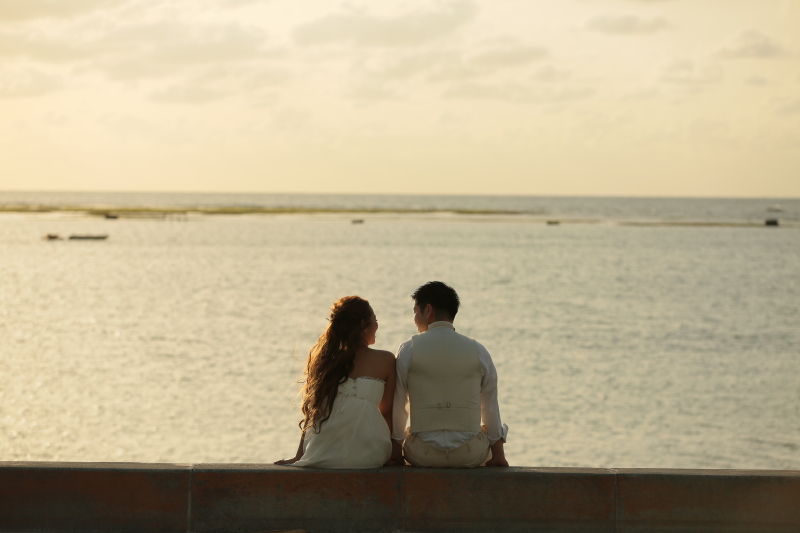 撮影は夕日になる少し前から...