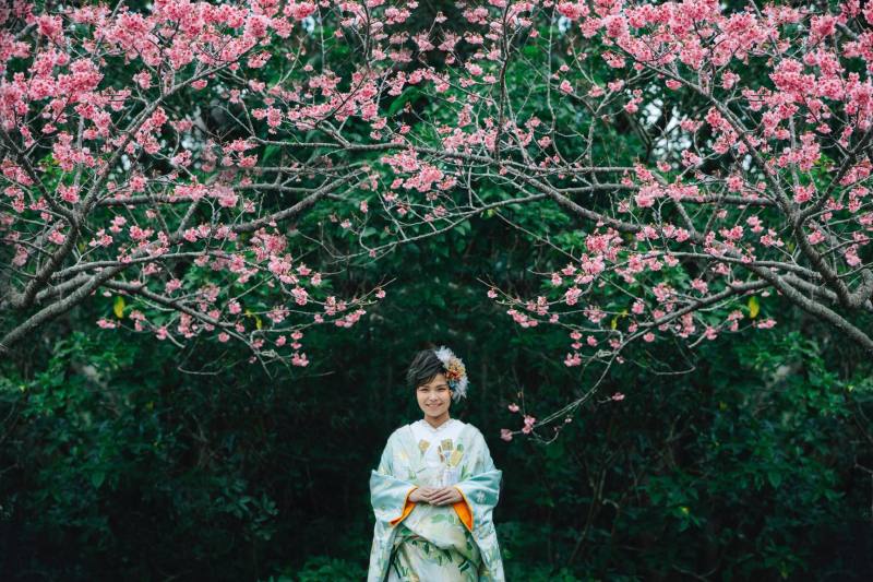 沖縄和装『寒緋桜』