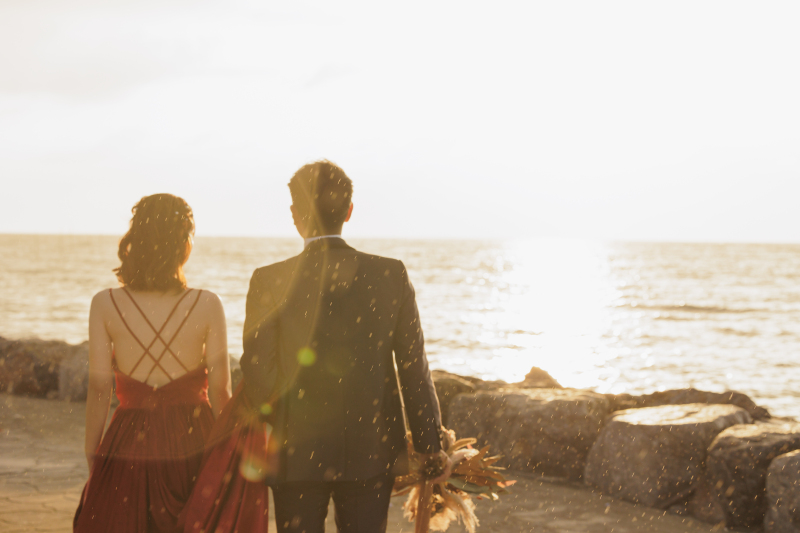 夕日のオレンジ色