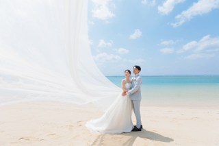 青空とビーチと