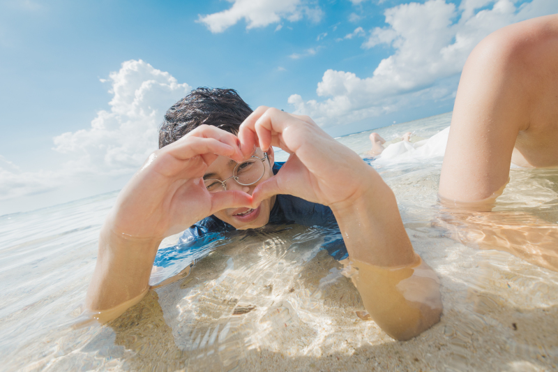 Having fun at the sea