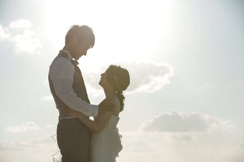 夕暮れ時のビーチ