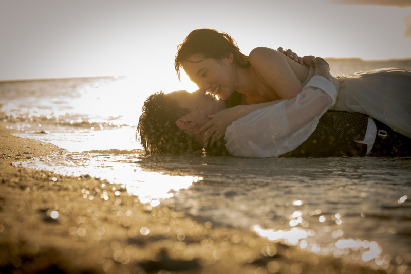 フクギ並木と瀬底ビーチ