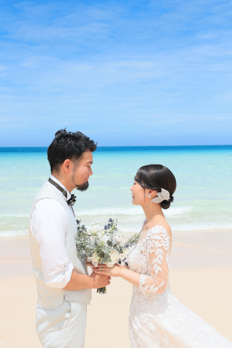 ブーケを持って