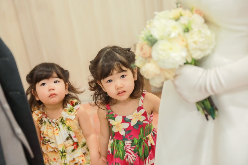 入場前に緊張の２人