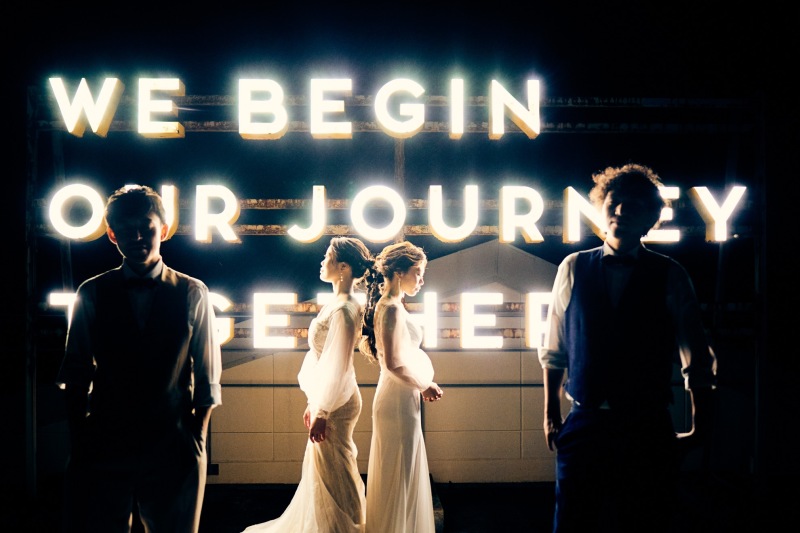 二組カップル同時撮影