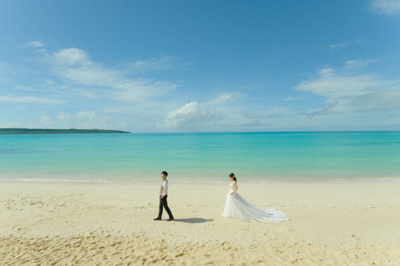 青い空と海に囲まれ