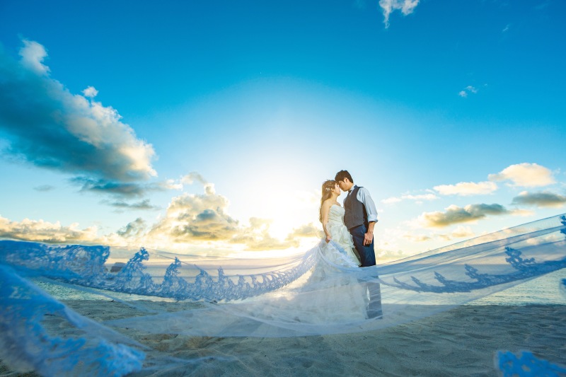 大人気のベールを使った撮影