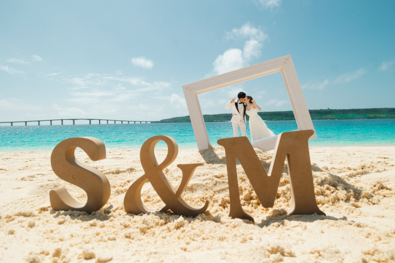 快晴の宮古島ビーチ撮影