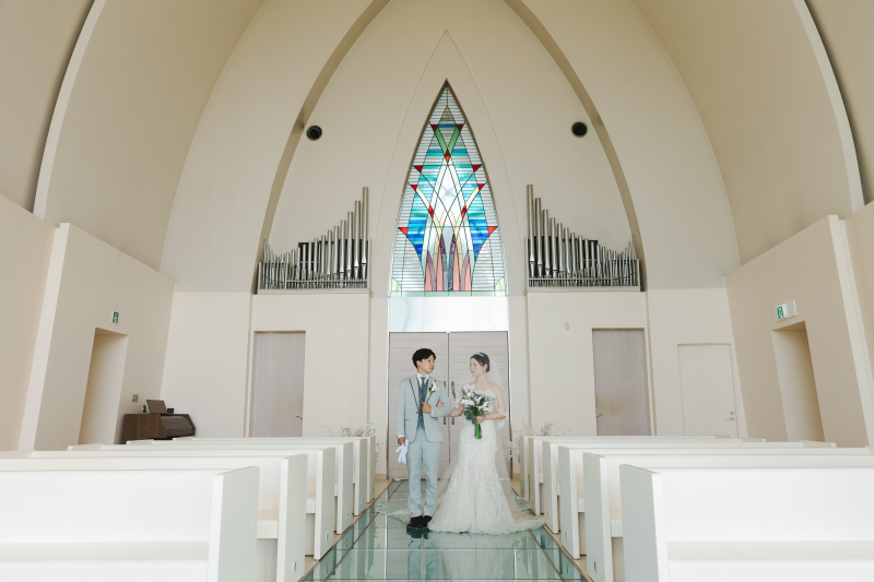 バージンロードで。