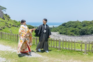世界遺産と植物園で和装も洋装もよくばり撮影！