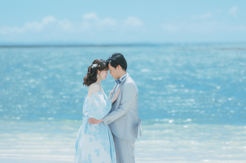 【青空&times;水色ドレスコーデ】チャペルからビーチまでの前撮りPHOTO