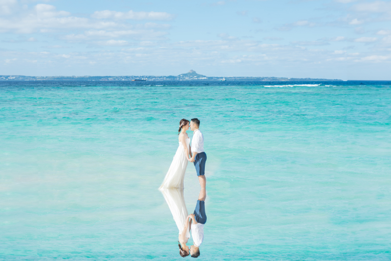 瀬底ビーチで海に入ったり空からの撮影も？！