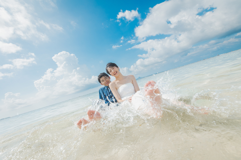 Having fun at the sea